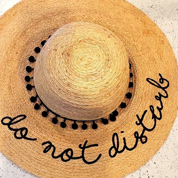 Accessories | Floppy Straw Beach Hat Do Not Disturb | Poshmark display picture 1